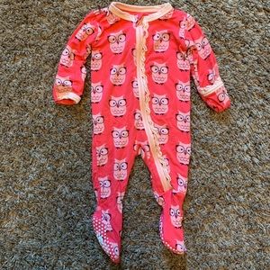 Pink Kickee Pants owl sleeper